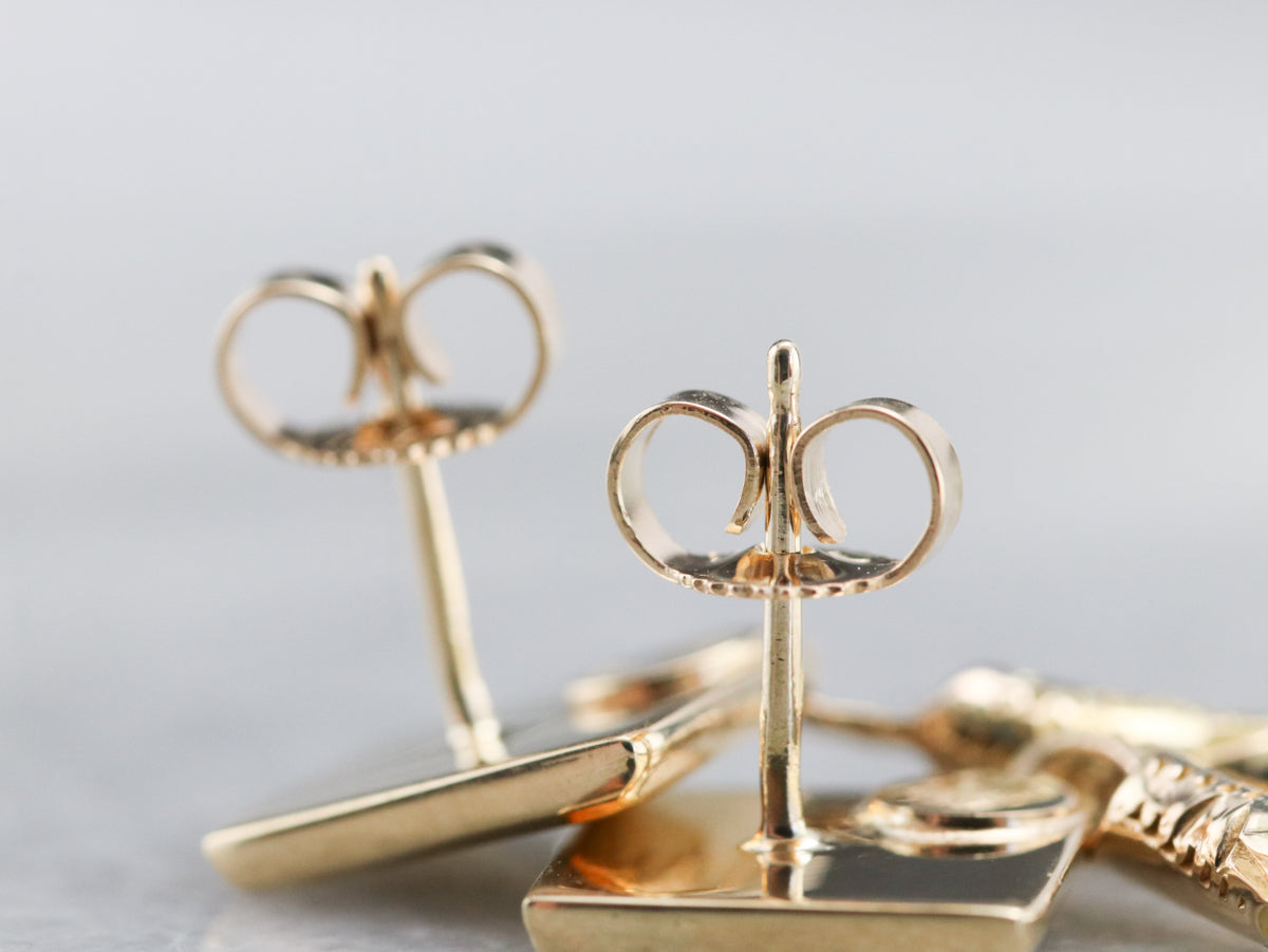 Geometric Gold Drop Earrings