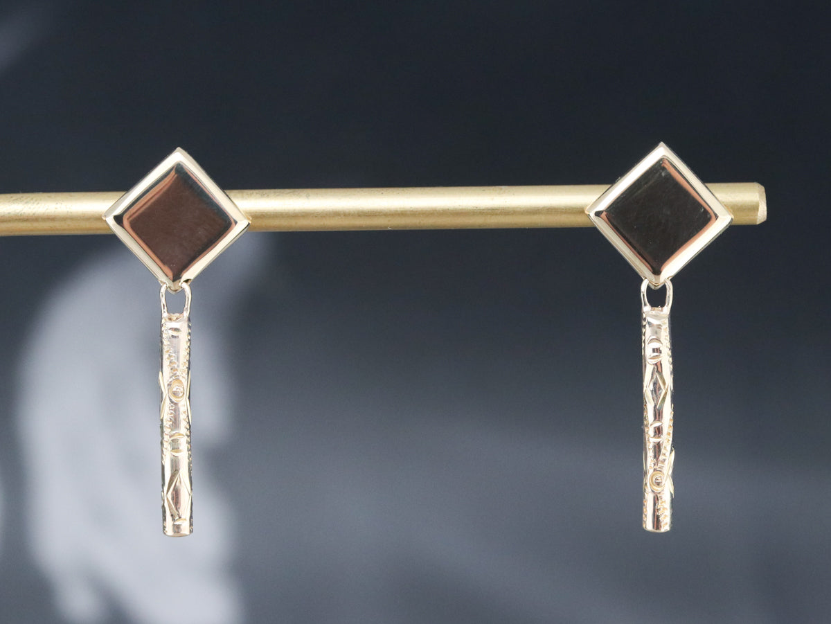 Geometric Gold Drop Earrings