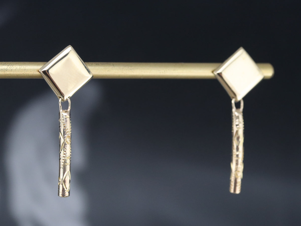 Geometric Gold Drop Earrings