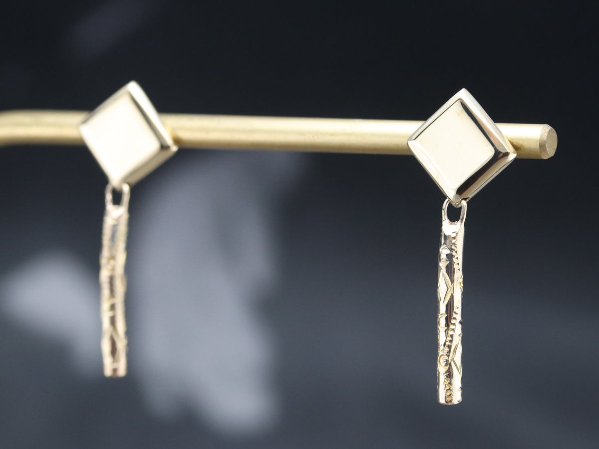 Geometric Gold Drop Earrings