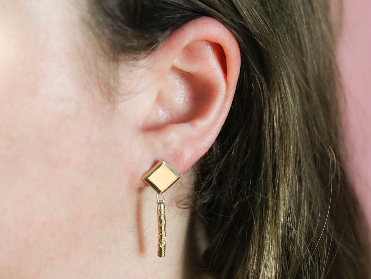 Geometric Gold Drop Earrings