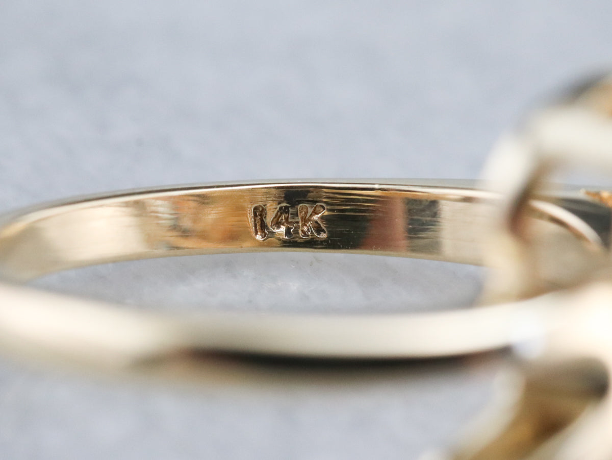 Scrolling Yellow Gold Diamond Ring