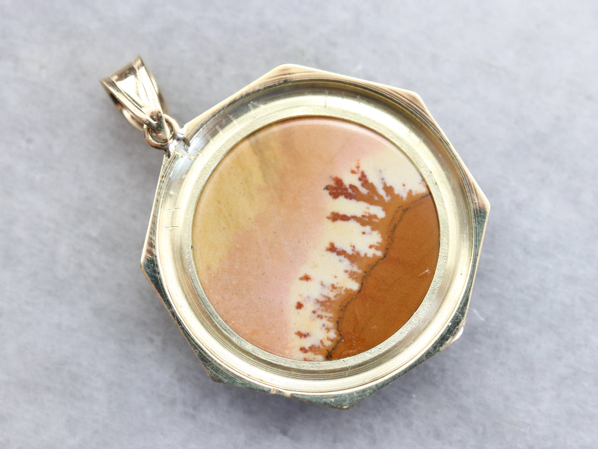 Etched Gold Jasper Pendant