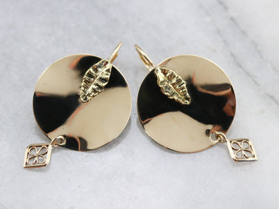 Polished Gold Drop Earrings