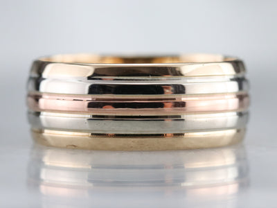 Wide Mixed Metal Stacking Band