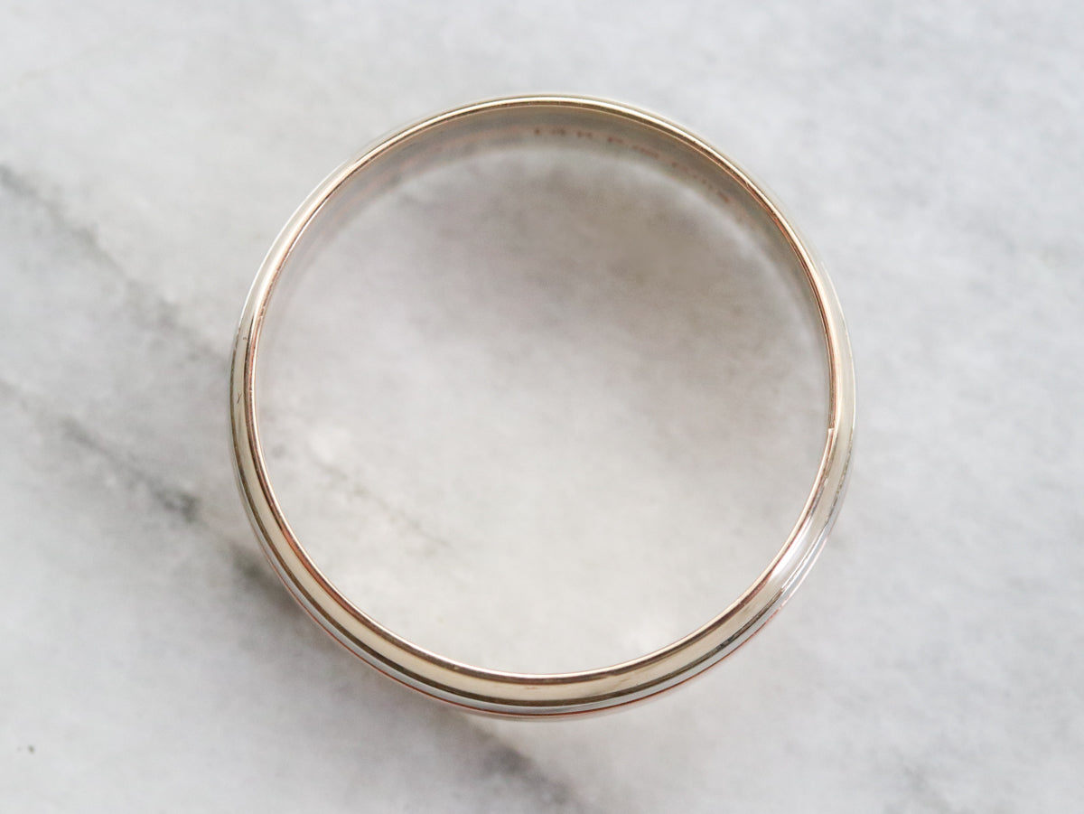 Wide Mixed Metal Stacking Band