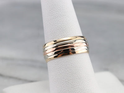 Wide Mixed Metal Stacking Band