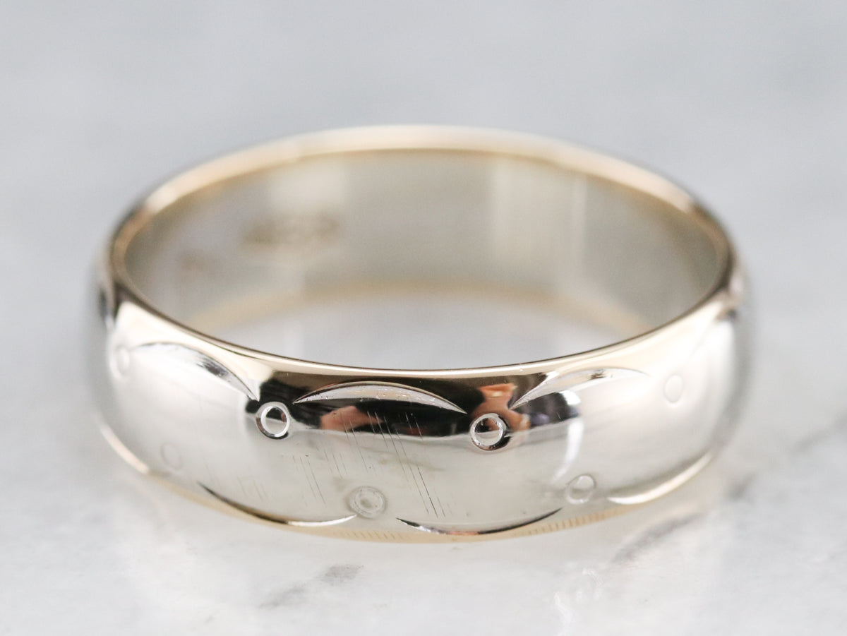 Mid Century Mixed Metal Pattern Band