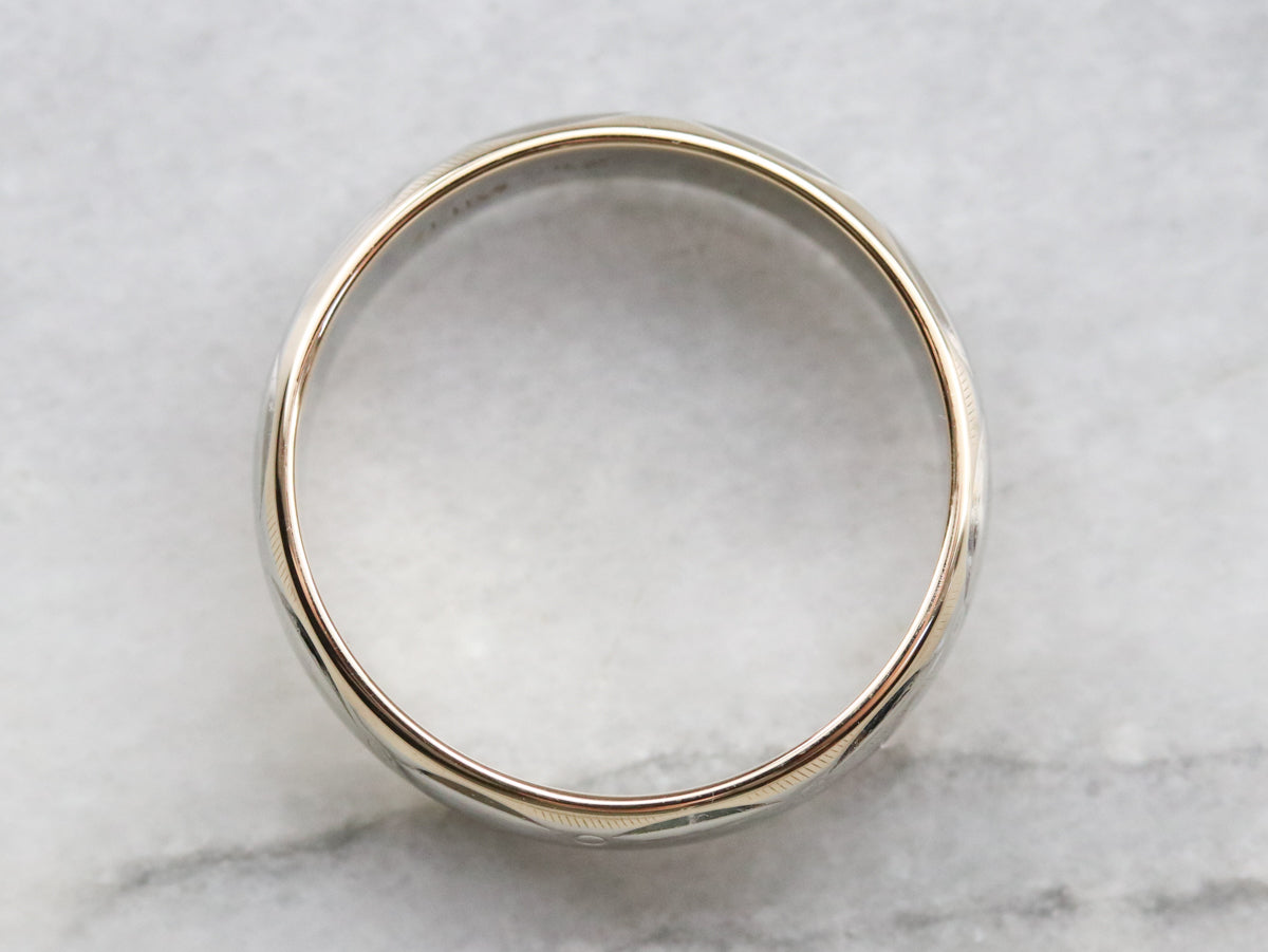 Mid Century Mixed Metal Pattern Band