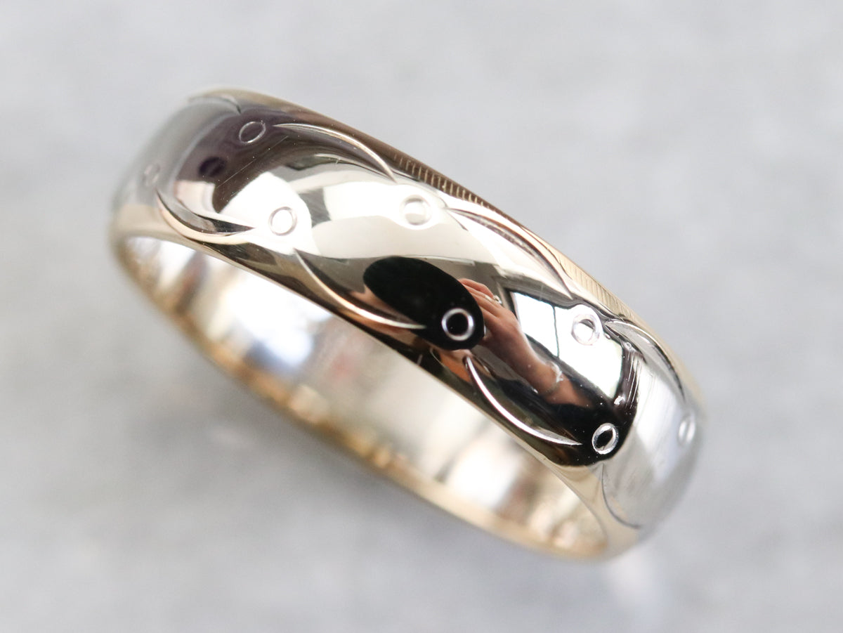 Mid Century Mixed Metal Pattern Band