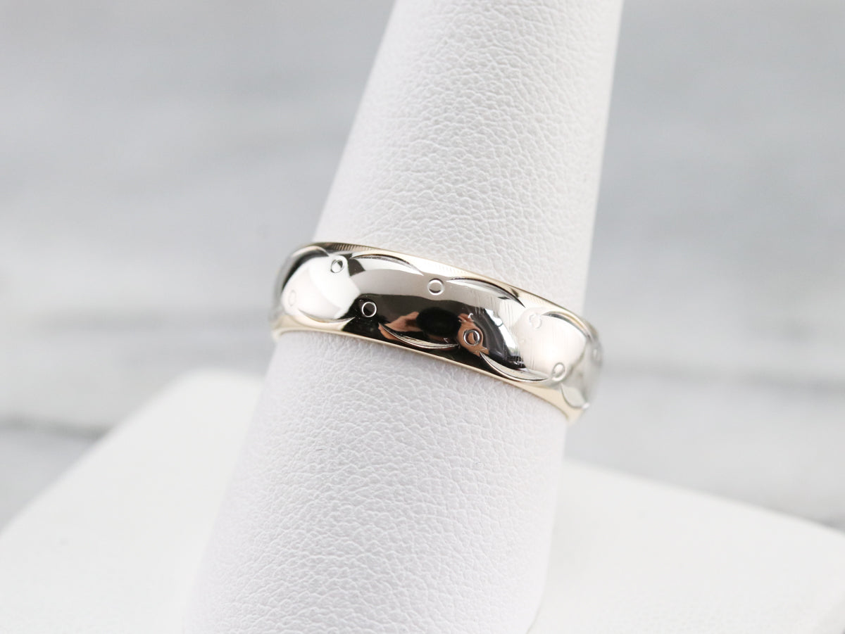 Mid Century Mixed Metal Pattern Band