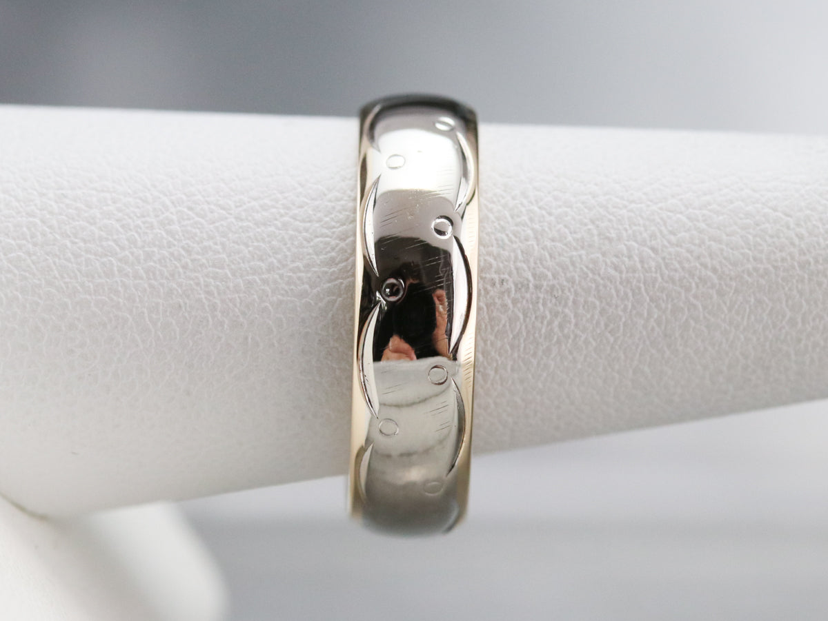 Mid Century Mixed Metal Pattern Band