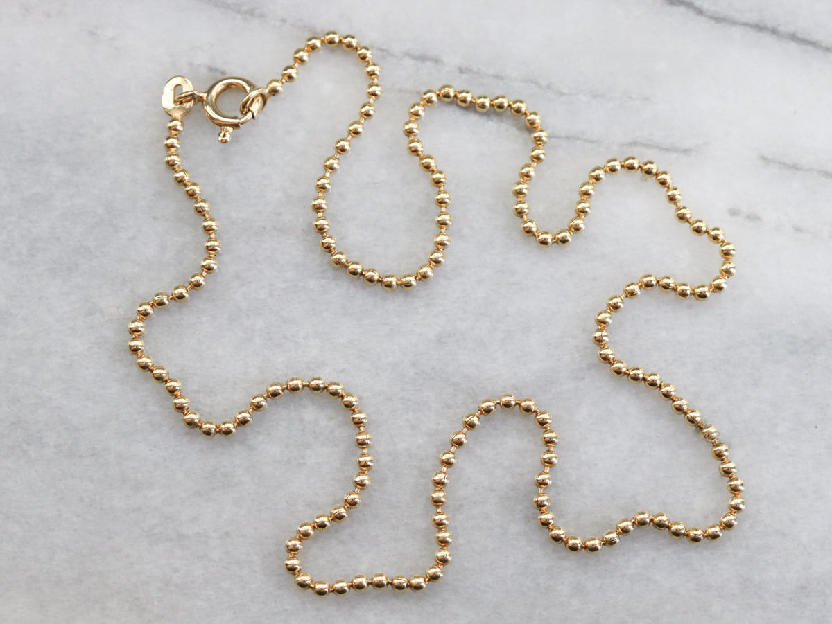 High 18 Karat Gold Ball Chain