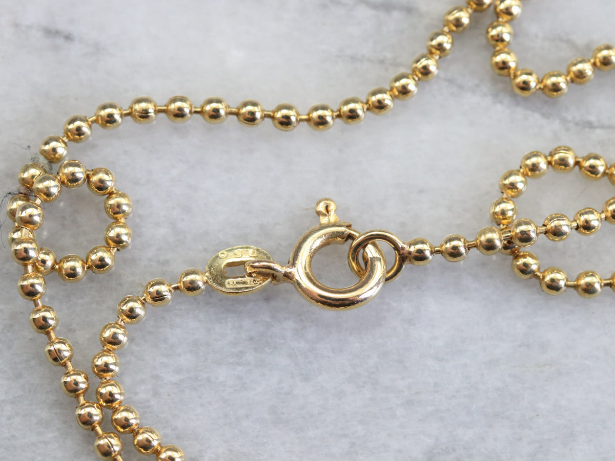 High 18 Karat Gold Ball Chain
