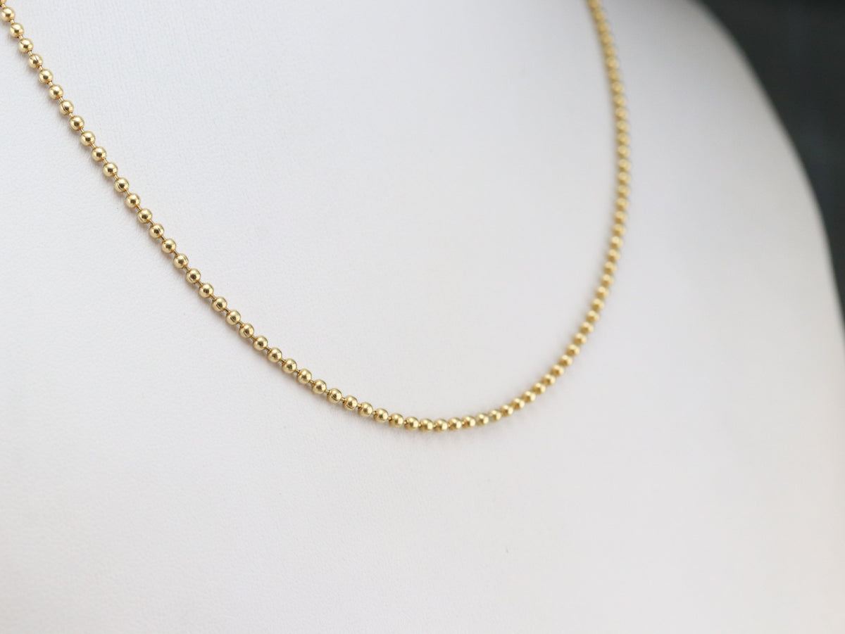 High 18 Karat Gold Ball Chain
