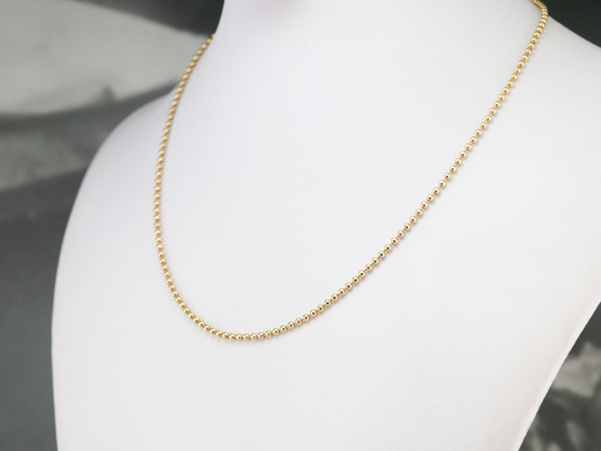 High 18 Karat Gold Ball Chain
