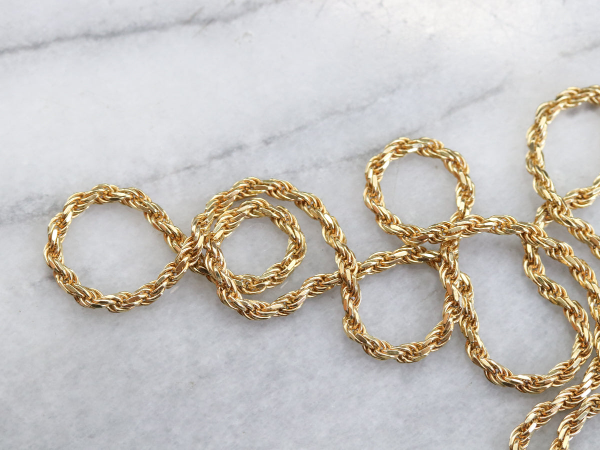 Italian 18K Yellow Gold Rope Chain