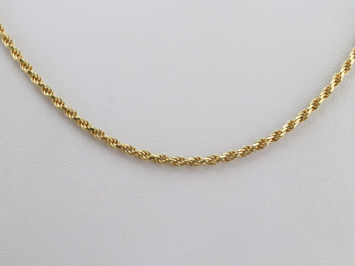 Italian 18K Yellow Gold Rope Chain