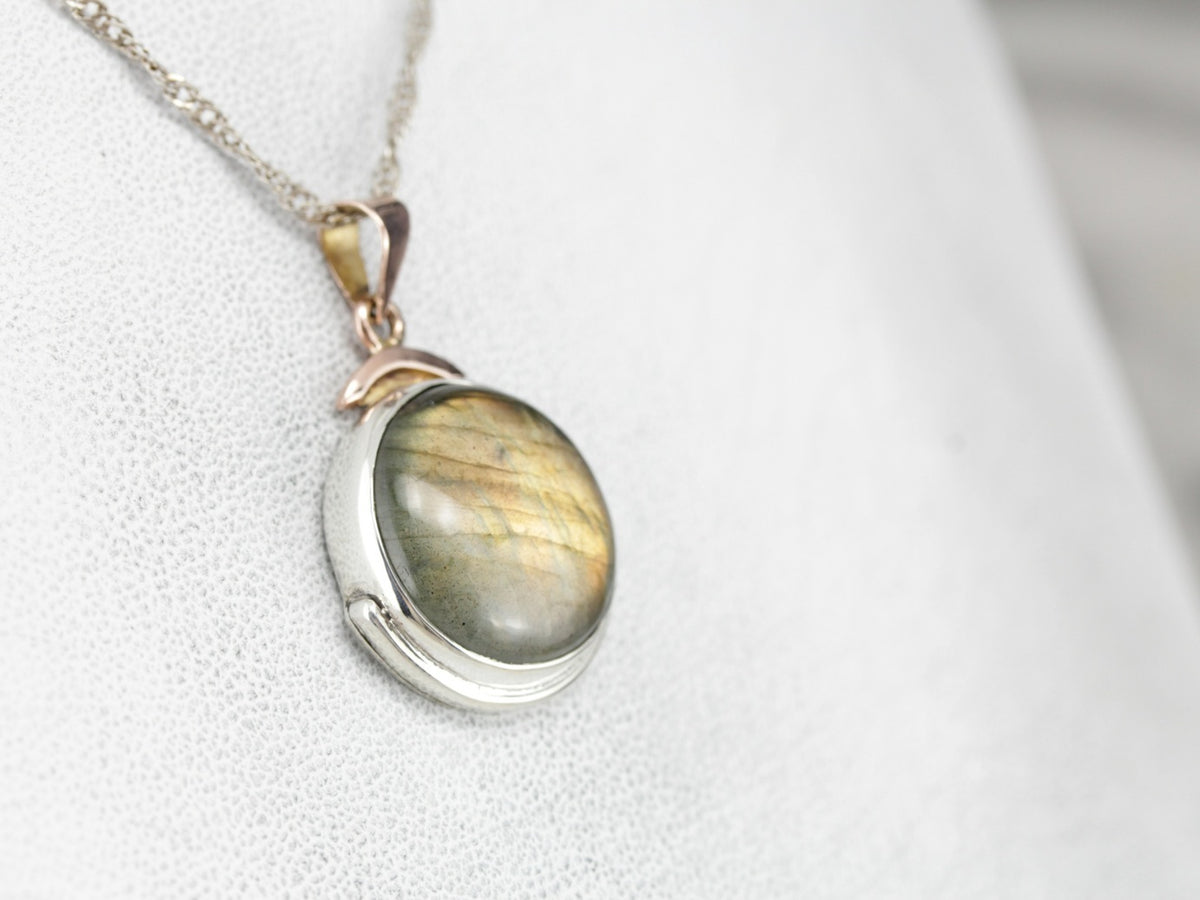 Labradorite Mixed Metal Pendant