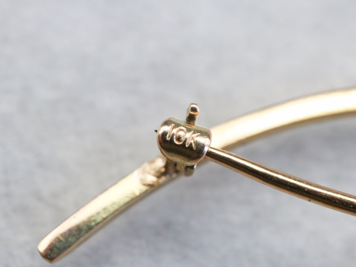 Vintage Gold Wishbone Brooch