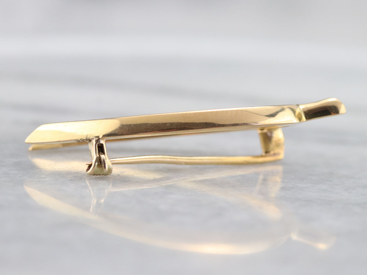 Vintage Gold Wishbone Brooch