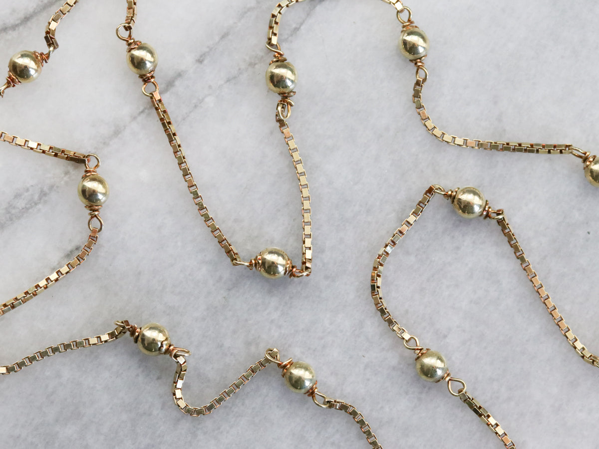 Beaded Gold Box Chain