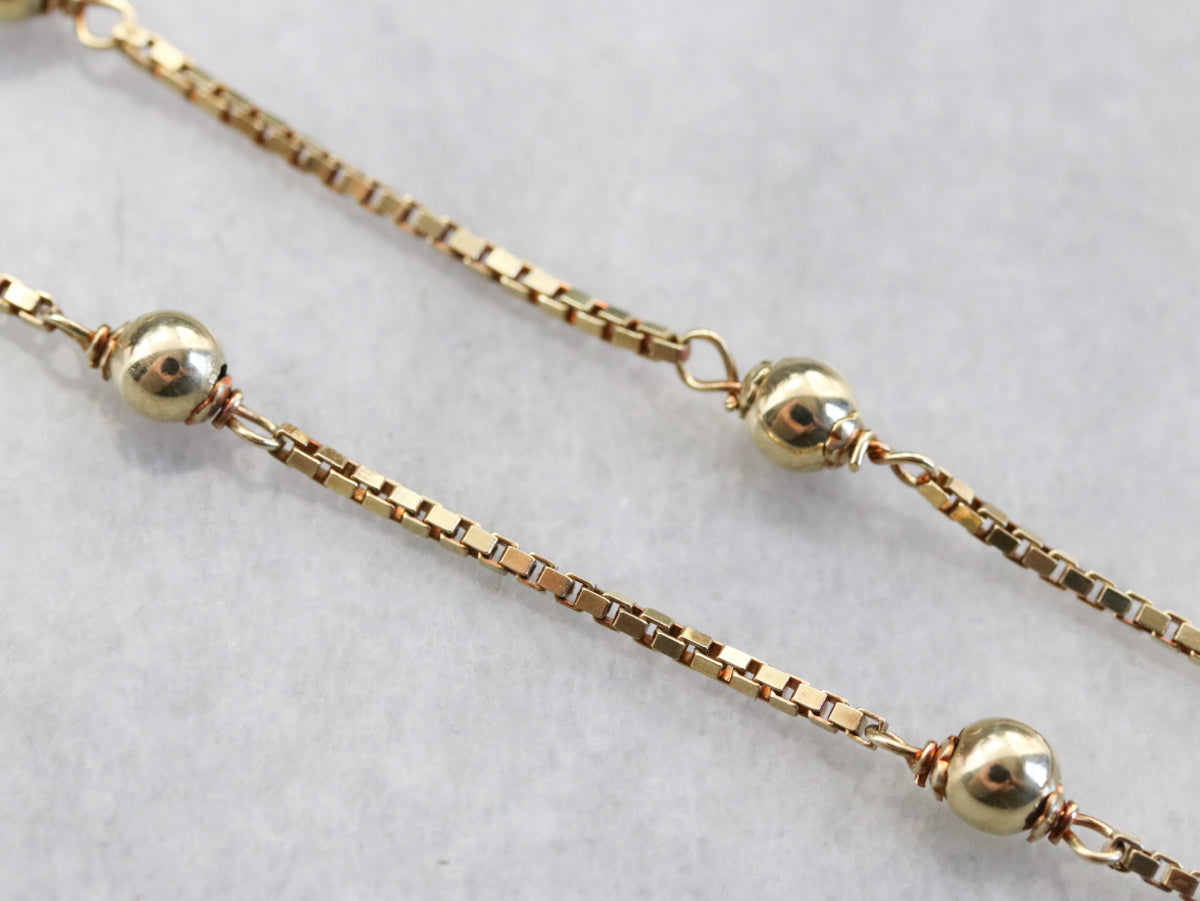 Beaded Gold Box Chain