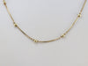 Beaded Gold Box Chain Necklace