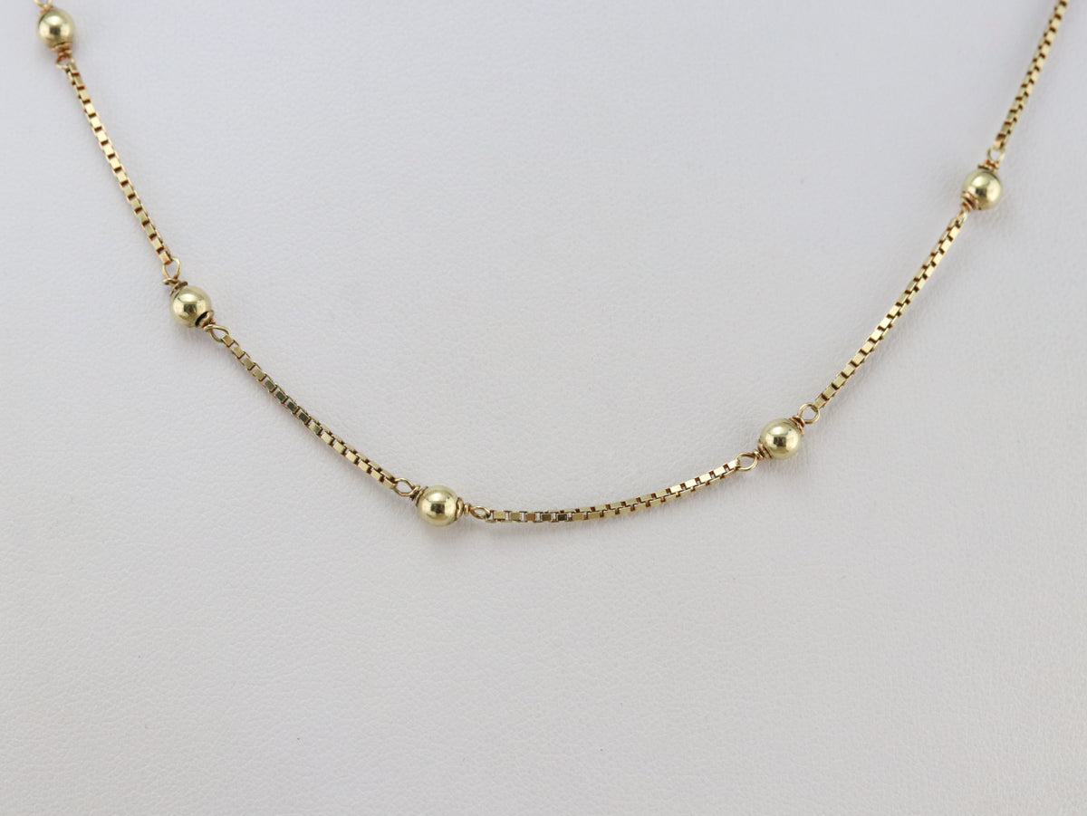 Beaded Gold Box Chain