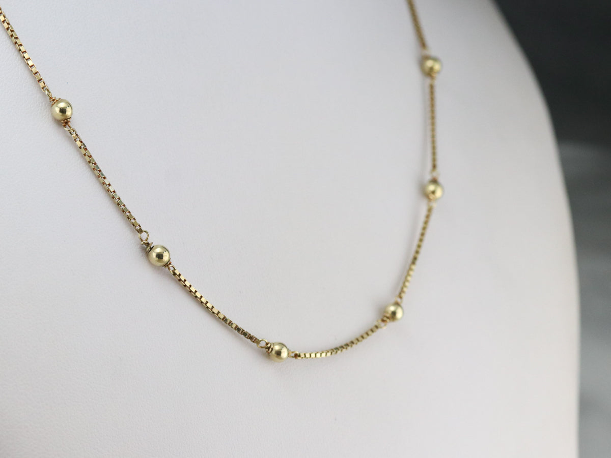 Beaded Gold Box Chain