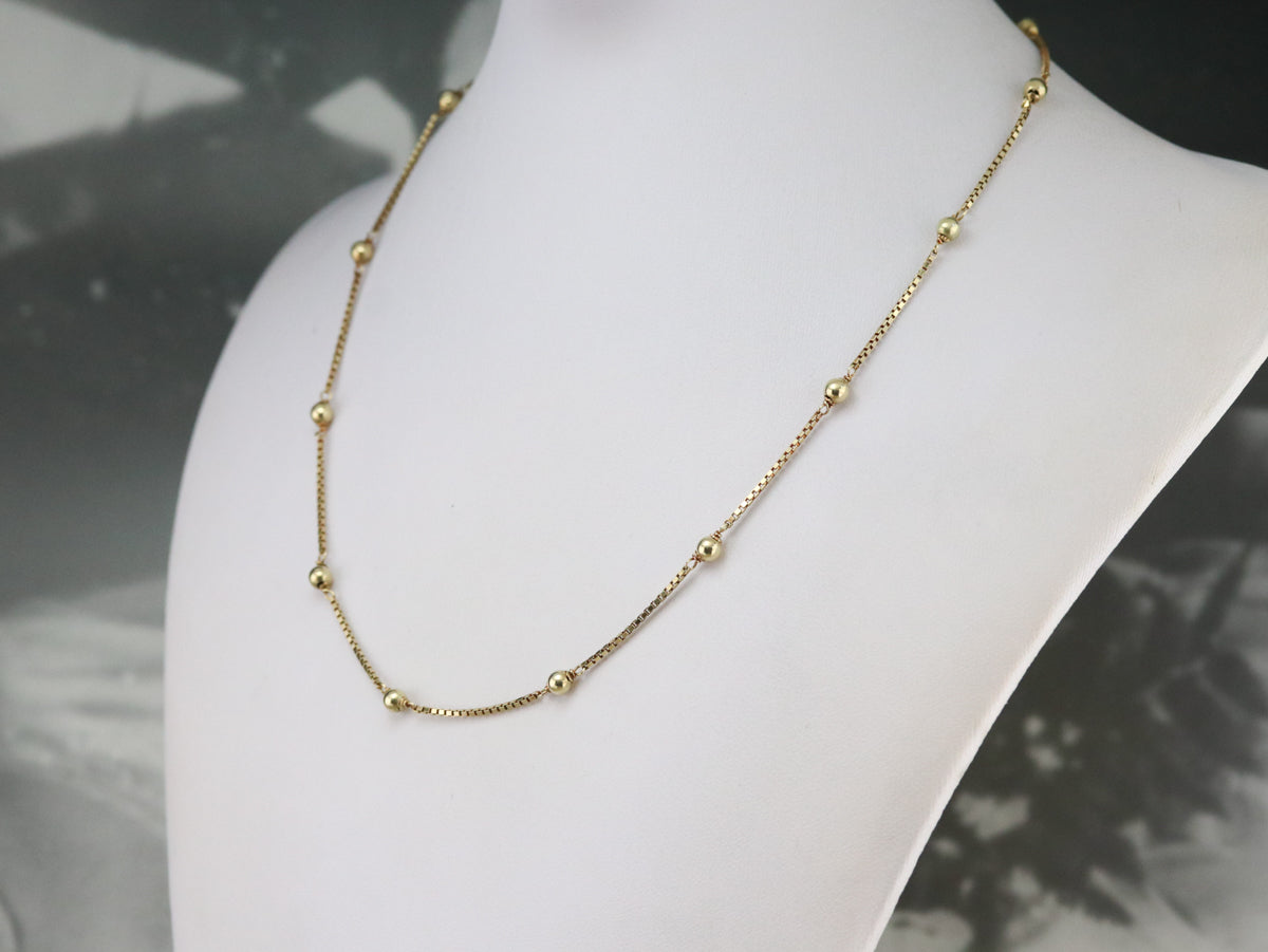 Beaded Gold Box Chain