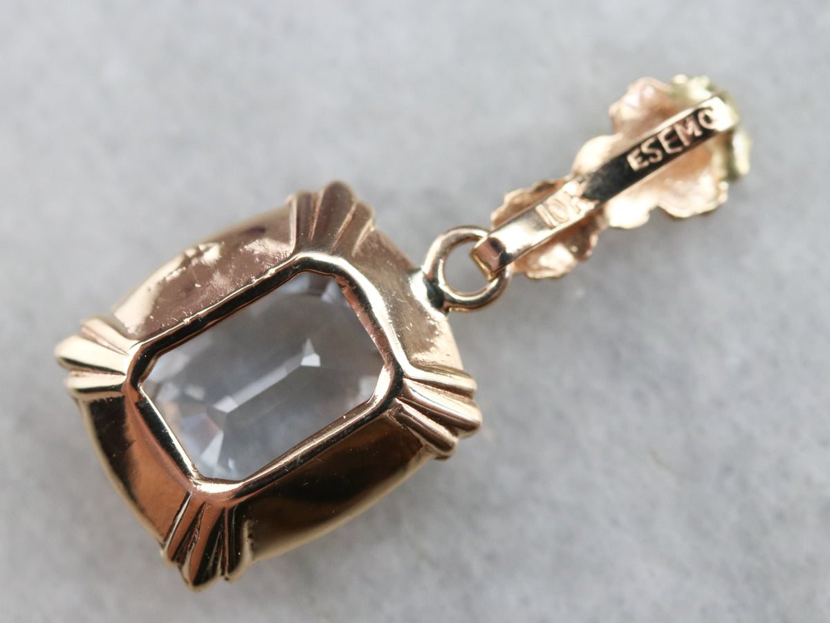 Floral Gold Aquamarine Pendant