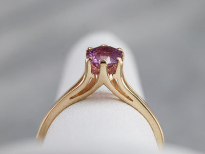 Pink Ceylon Sapphire Solitaire Ring