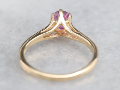 Pink Ceylon Sapphire Solitaire Ring