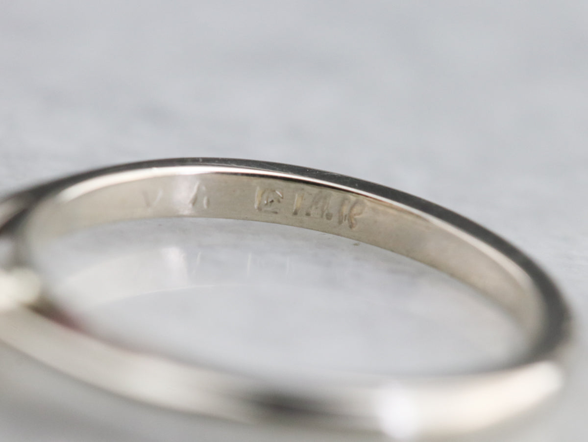 White Gold Ruby Solitaire Ring