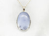 Periwinkle Blue Agate Mixed Metal Pendant