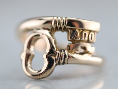 Vintage Alpha Omega Omicron Key Ring