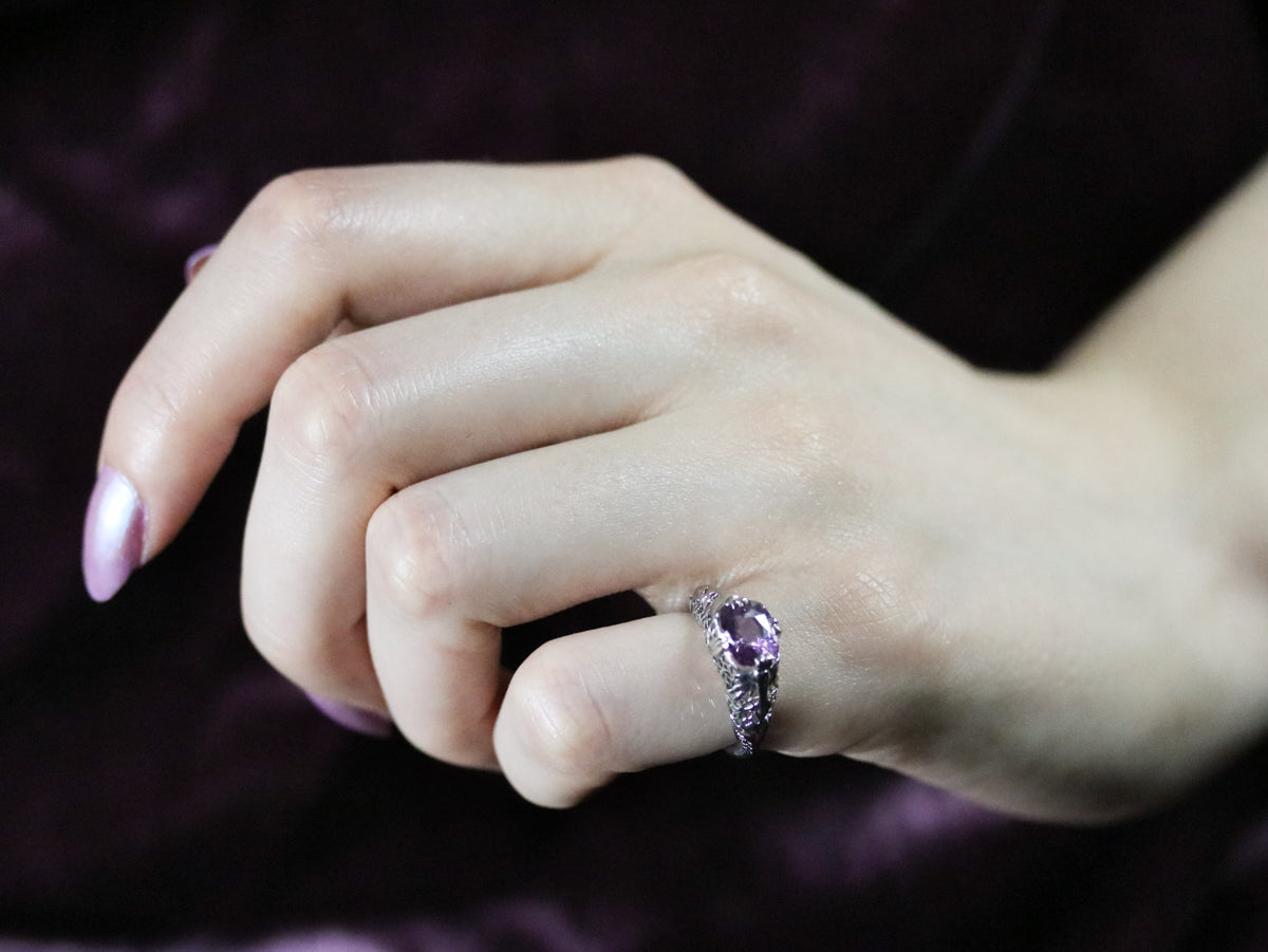 Art Deco Pink Ceylon Sapphire Solitaire Ring