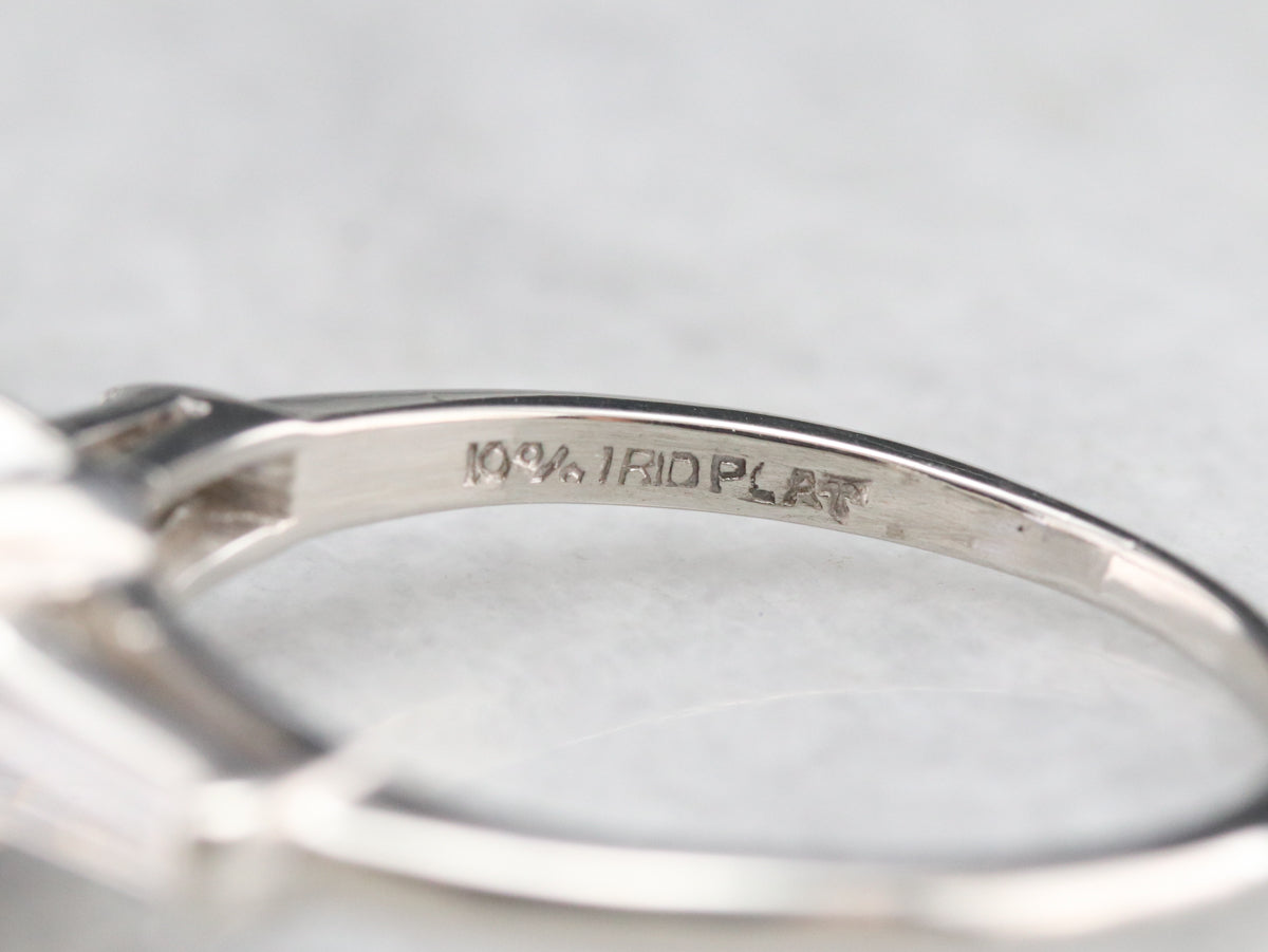 Platinum Ceylon Sapphire and Diamond Ring