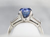 Platinum Ceylon Sapphire and Diamond Ring