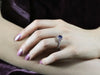 Sapphire Diamond Halo Engagement Ring