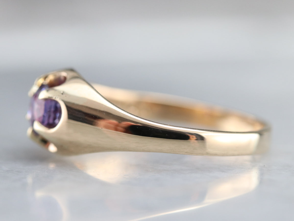 Purple Sapphire Belcher Ring