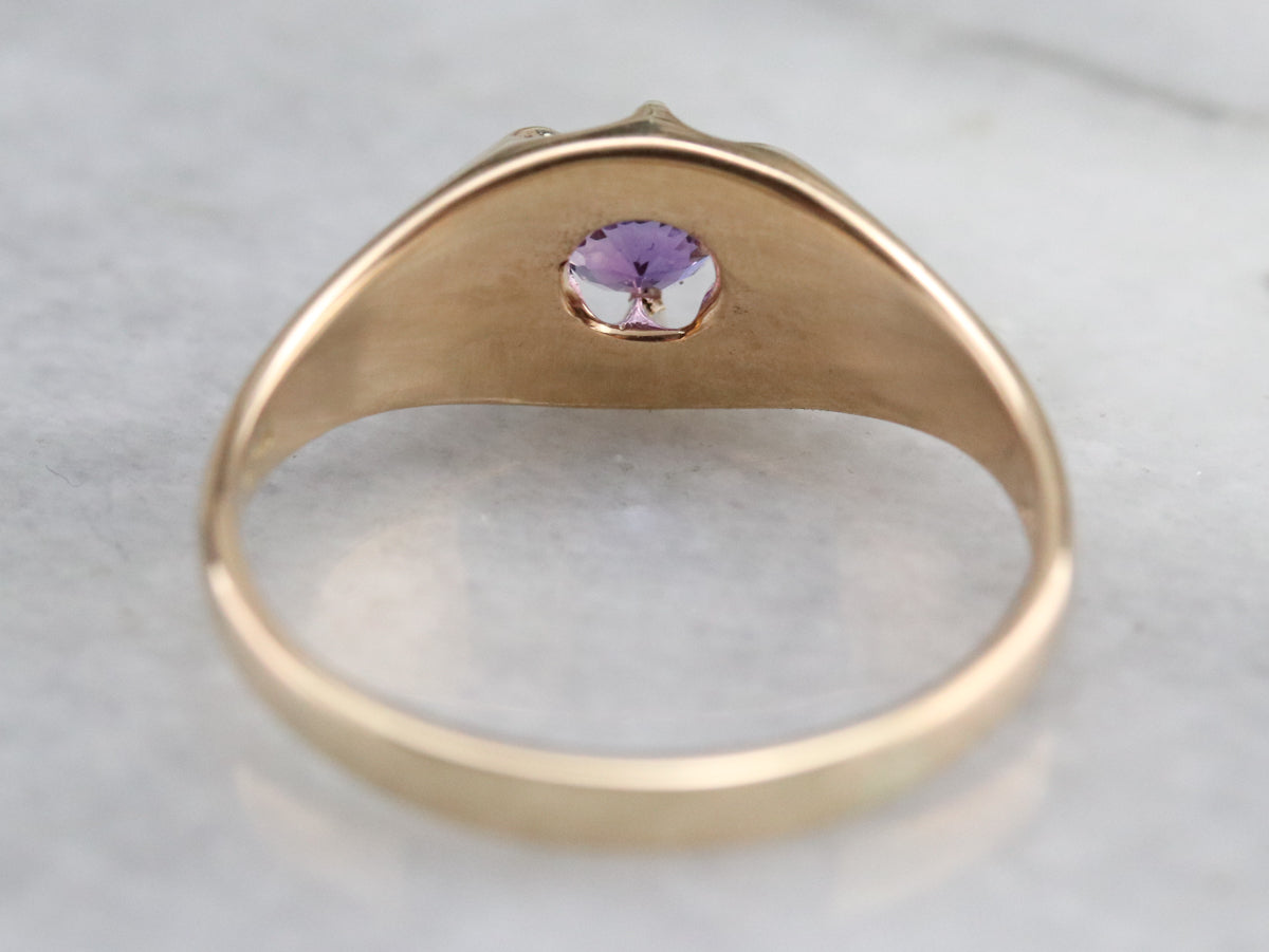 Purple Sapphire Belcher Ring
