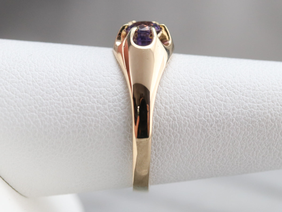 Purple Sapphire Belcher Ring