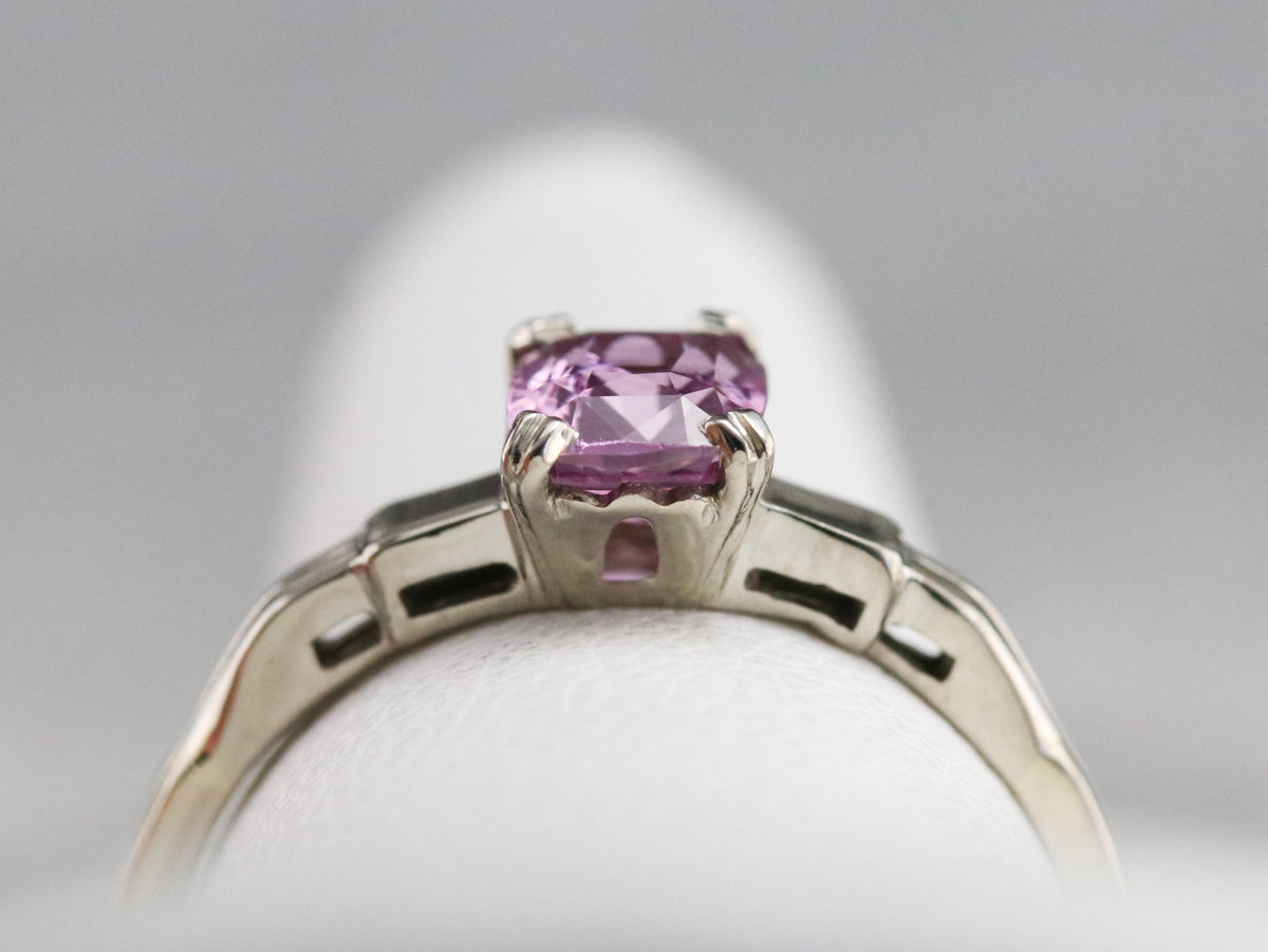 Pink Sapphire Solitaire Ring