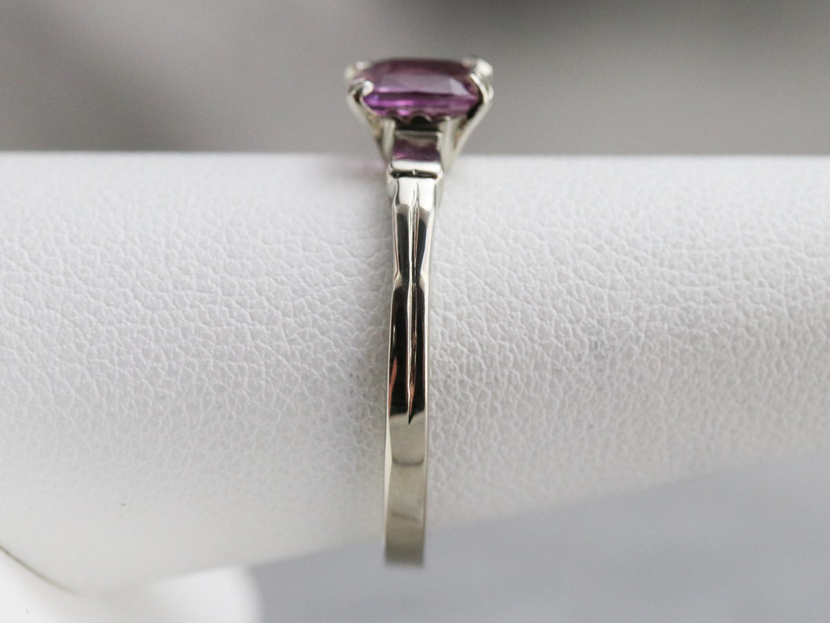 Pink Sapphire Solitaire Ring