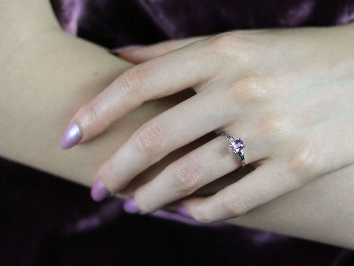 Pink Sapphire Solitaire Ring
