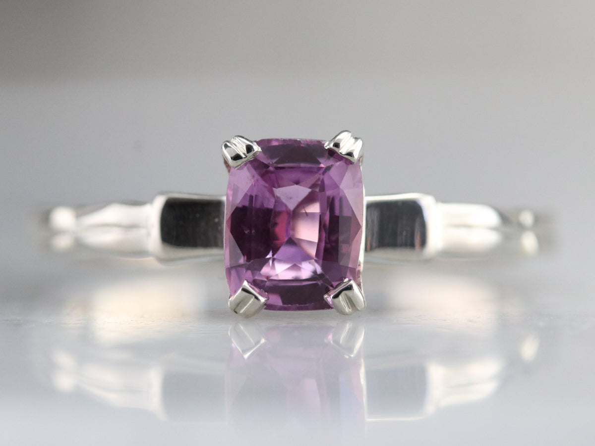 Pink Sapphire Solitaire Ring