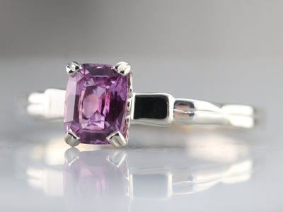 Pink Sapphire Solitaire Ring