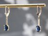 Sapphire and Gold Drop Earrings